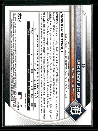 2025 Bowman Jackson Jobe #50 RC
