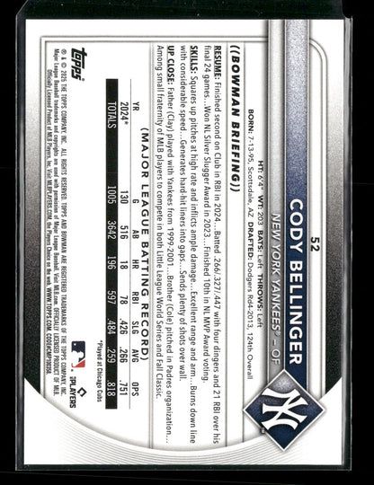 2025 Bowman Cody Bellinger #52