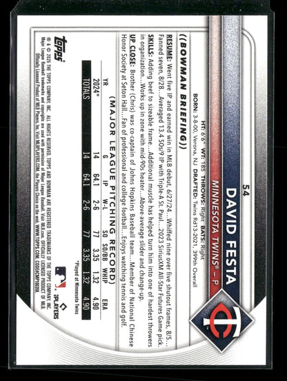 2025 Bowman David Festa #54 RC