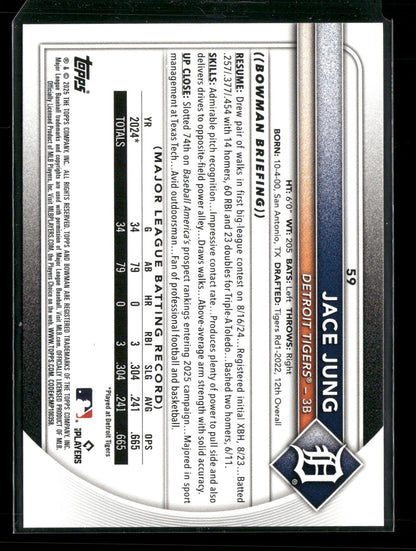 2025 Bowman Jace Jung #59 RC
