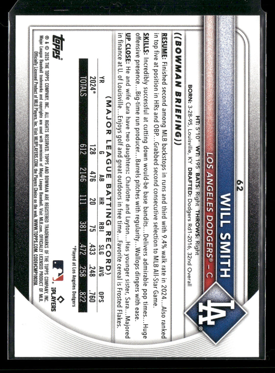 2025 Bowman Will Smith #62