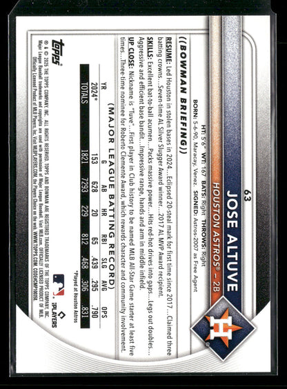 2025 Bowman Jose Altuve #63
