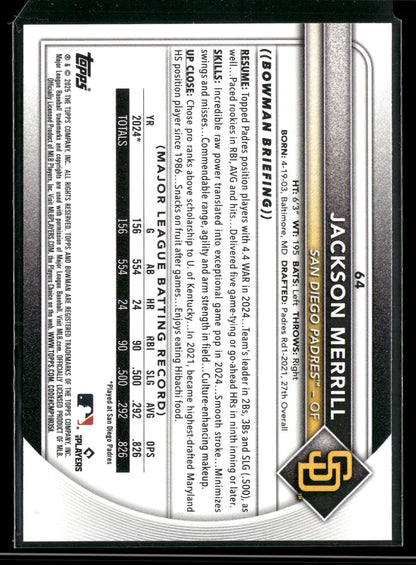 2025 Bowman Jackson Merrill #64