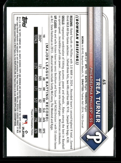 2025 Bowman Trea Turner #65