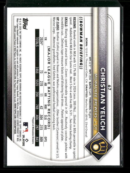 2025 Bowman Christian Yelich #67