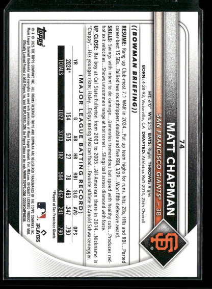 2025 Bowman Matt Chapman #74