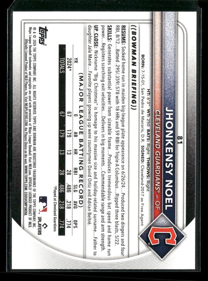 2025 Bowman Jhonkensy Noel #81 RC