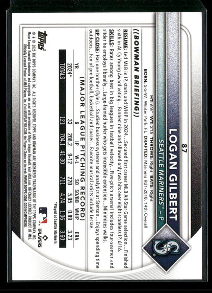 2025 Bowman Logan Gilbert #87