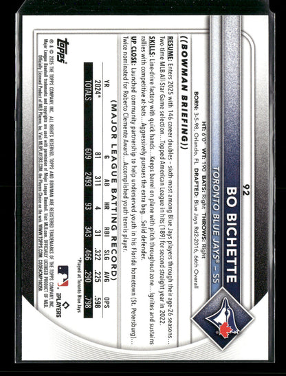 2025 Bowman Bo Bichette #92
