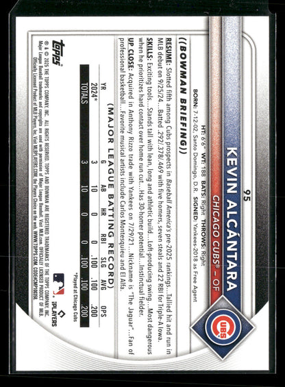 2025 Bowman Kevin Alcántara #95 RC