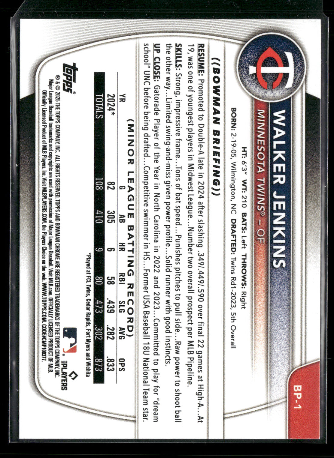 2025 Bowman Walker Jenkins #BP-1