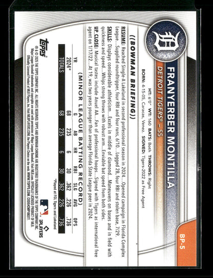 2025 Bowman Franyerber Montilla #BP-5 1st Bowman