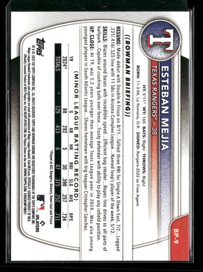 2025 Bowman Esteban Mejia #BP-9 1st Bowman
