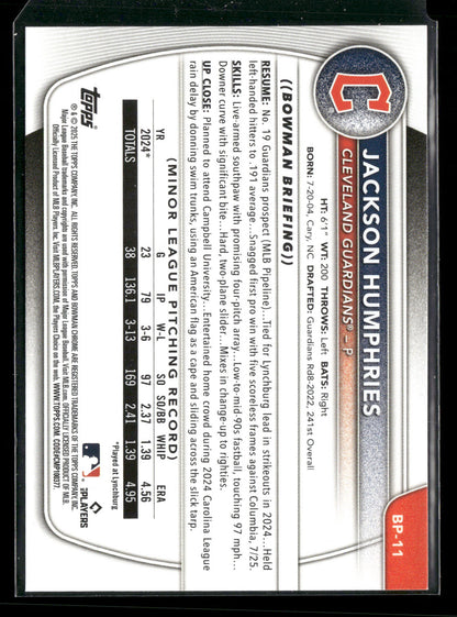 2025 Bowman Jackson Humphries #BP-11 1st Bowman