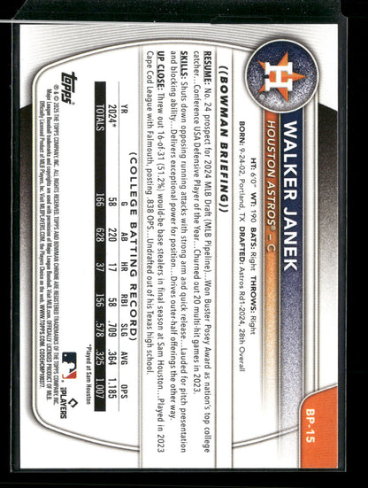2025 Bowman Walker Janek #BP-15