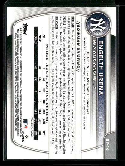 2025 Bowman Engelth Urena #BP-16 1st Bowman