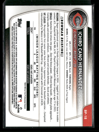 2025 Bowman Ichiro Cano Hernandez #BP-18 1st Bowman