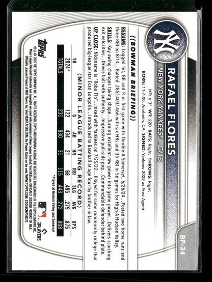 2025 Bowman Rafael Flores #BP-34 1st Bowman