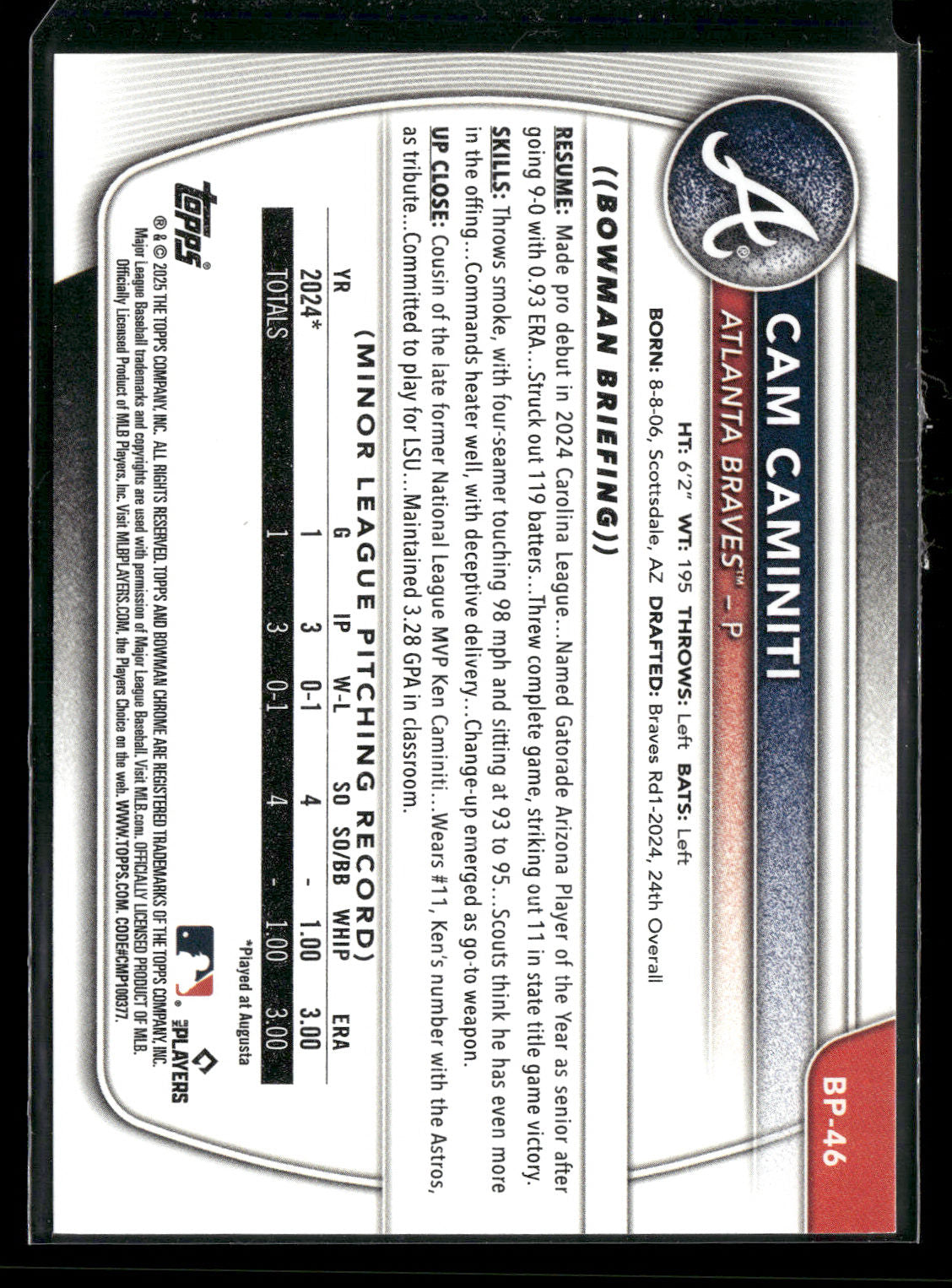 2025 Bowman Cam Caminiti #BP-46