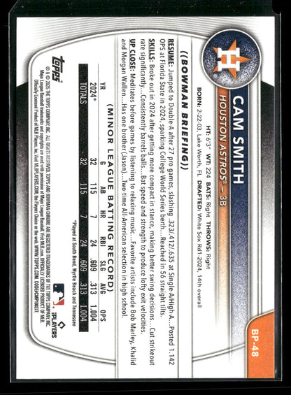 2025 Bowman Cam Smith #BP-48