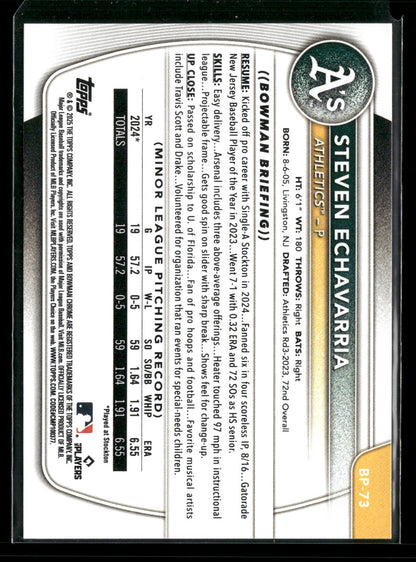 2025 Bowman Steven Echavarria #BP-73 1st Bowman
