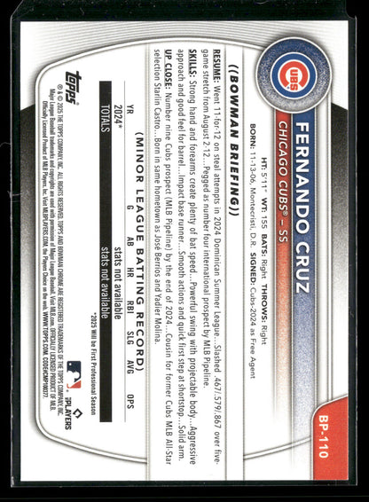 2025 Bowman Fernando Cruz #BP-110