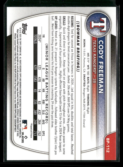2025 Bowman Cody Freeman #BP-112