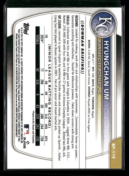 2025 Bowman Hyungchan Um #BP-119 1st Bowman