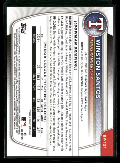 2025 Bowman Winston Santos #BP-121 1st Bowman