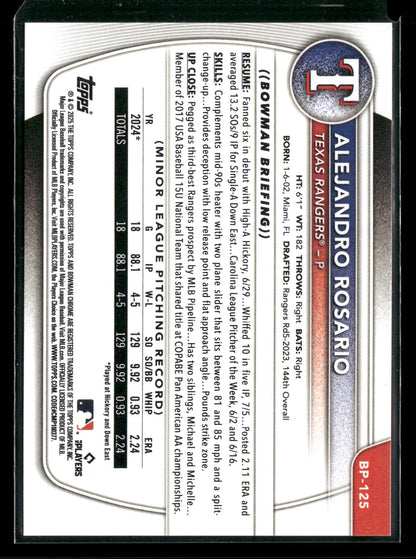 2025 Bowman Alejandro Rosario #BP-125 1st Bowman