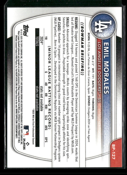 2025 Bowman Emil Morales #BP-127