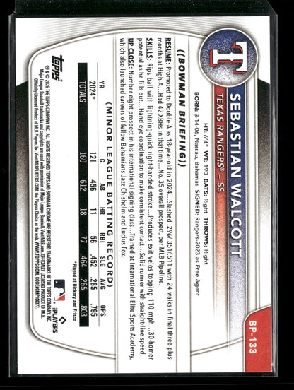 2025 Bowman Sebastian Walcott #BP-133