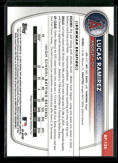 2025 Bowman Lucas Ramirez #BP-135 1st Bowman