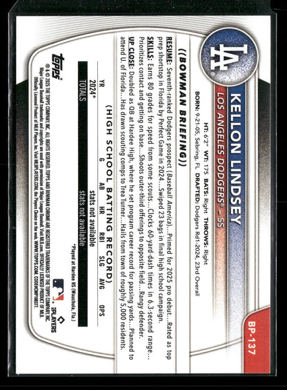 2025 Bowman Kellon Lindsey #BP-137