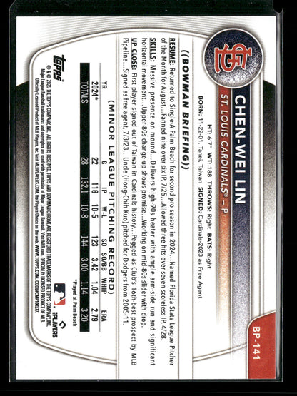 2025 Bowman Chen-Wei Lin #BP-141 1st Bowman