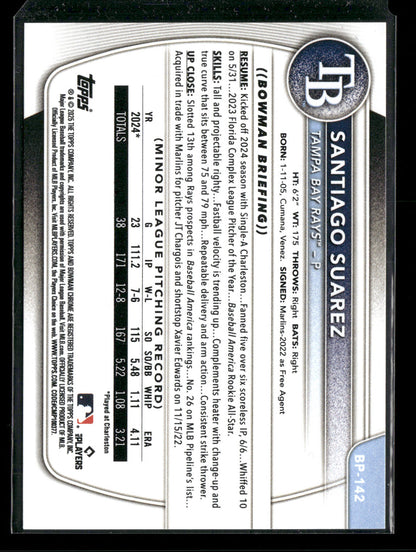 2025 Bowman Santiago Suarez #BP-142 1st Bowman