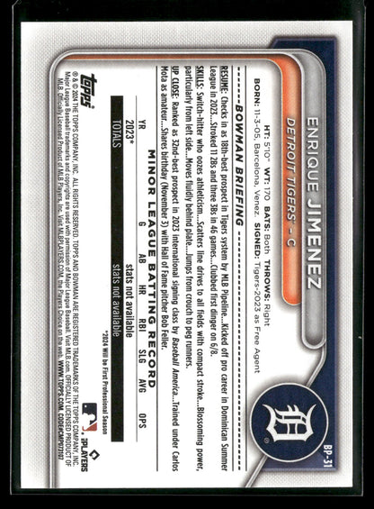 2024 Bowman Enrique Jimenez #BP-31 1st Bowman