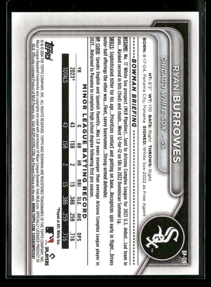 2024 Bowman Ryan Burrowes #BP-119 1st Bowman