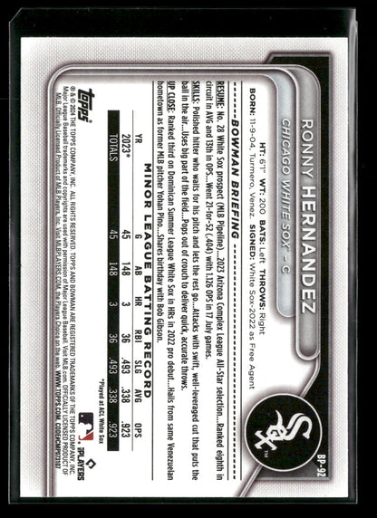 2024 Bowman Ronny Hernandez #BP-92 1st Bowman