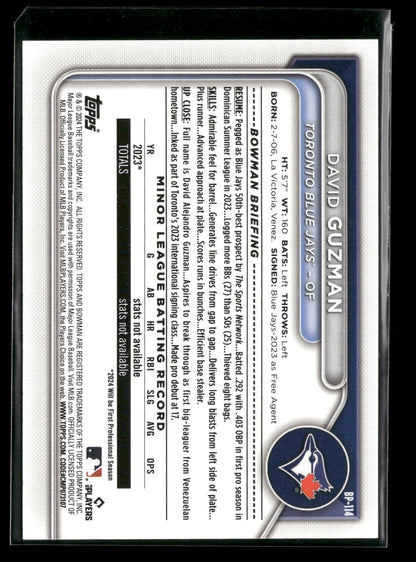 2024 Bowman David Guzman #BP-114 1st Bowman
