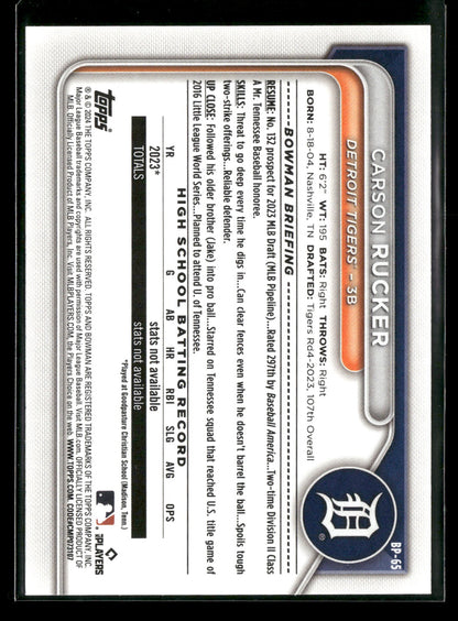 2024 Bowman Carson Rucker #BP-65 1st Bowman