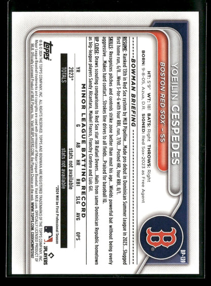 2024 Bowman Yoeilin Cespedes #BP-139 1st Bowman
