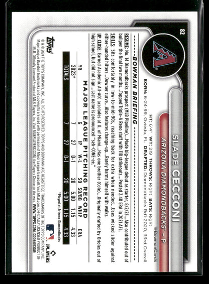 2024 Bowman Slade Cecconi #82 RC