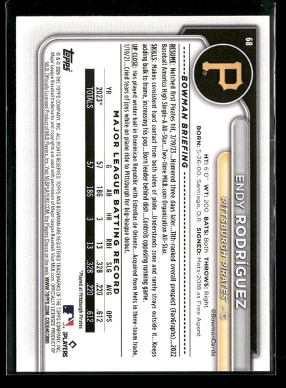 2024 Bowman Endy Rodríguez #68 RC