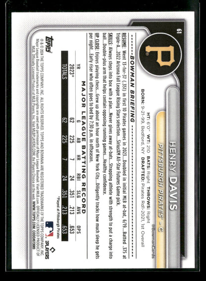 2024 Bowman Henry Davis #61 RC
