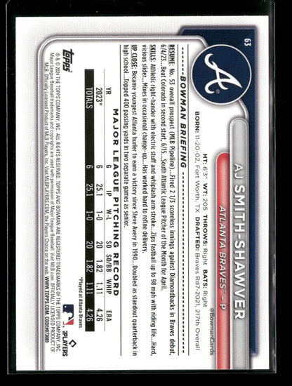2024 Bowman AJ Smith-Shawver #63 RC