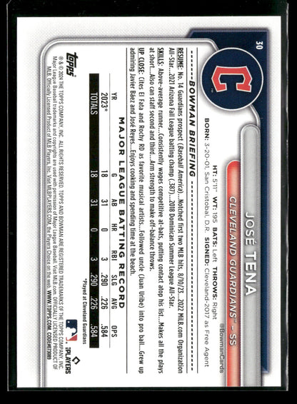 2024 Bowman José Tena #30 RC