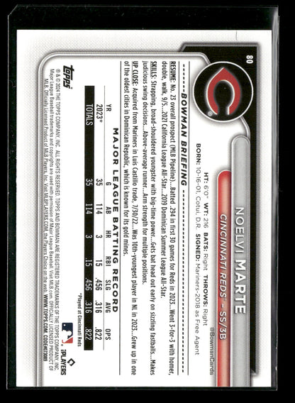 2024 Bowman Noelvi Marte #80 RC