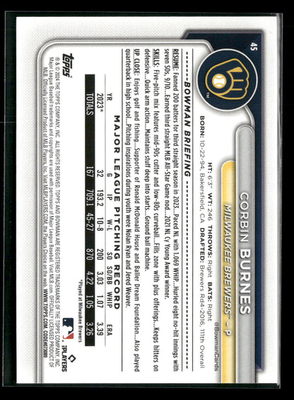 2024 Bowman Corbin Burnes #45