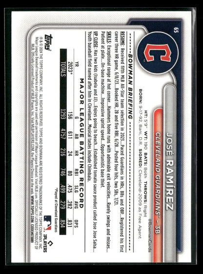 2024 Bowman José Ramírez #65
